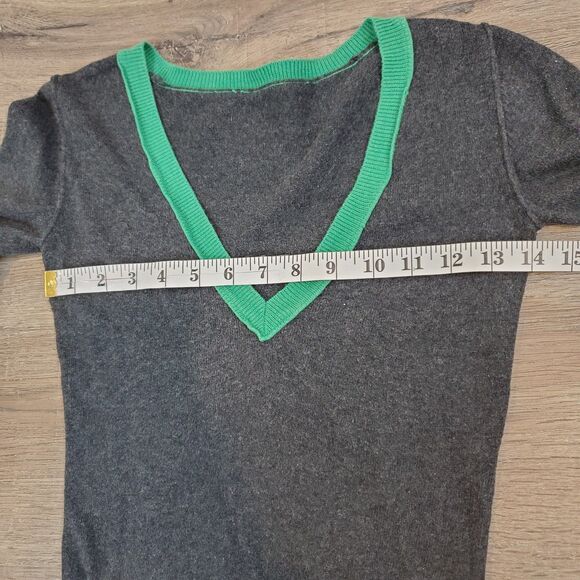 Vintage Y2K Deep V-neck Sweater Cashmere Blend Preppy Bella Swan Elena Gilbert - Picture 5 of 7